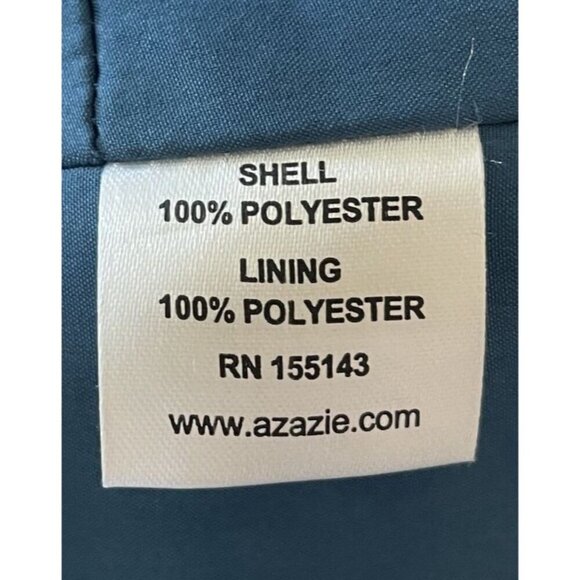 Azazie Aaida Dress Size 4 A-Line Chiffon Lace Up Ink Blue Bridesmaid Dress Maxi - Picture 10 of 10